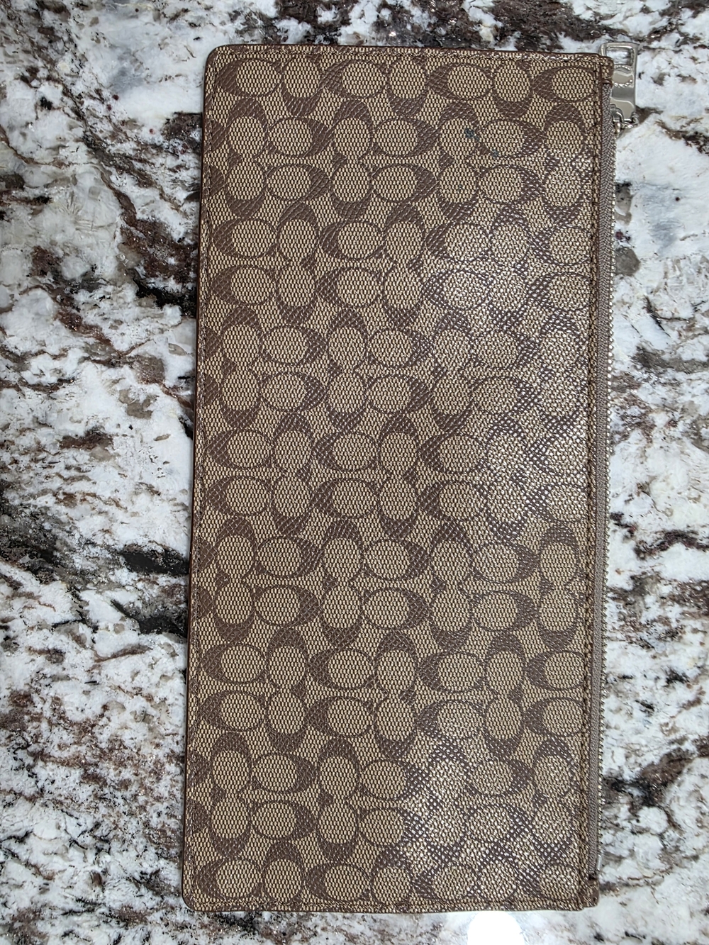 Coach Signature Zip Wallet in Brown - Picture 3 of 5